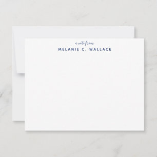 Modern Elegant Navy Blue Personal Stationery Note  Card
