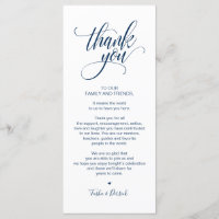 Modern Elegant, Navy Place Setting Thank you Card