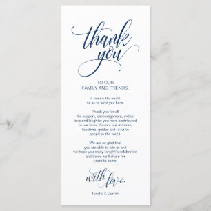 Modern Elegant, Navy  Place Setting Thank you Card