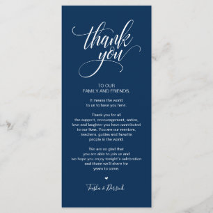 Modern Elegant, Navy Place Setting Thank you Card