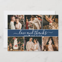 Modern Elegant Navy Typography 6 Photo Collage