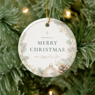 Modern Elegant Neutral Christmas Ceramic Tree Decoration