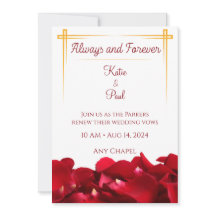 Modern Elegant New Red Roses Wedding invitation