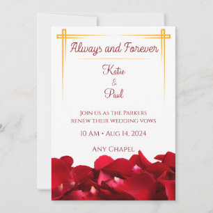 Modern Elegant New Red Roses Wedding invitation