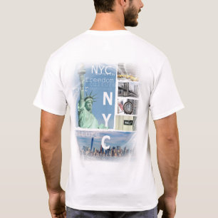 Modern Elegant New York City Manhattan Nyc Liberty T-Shirt