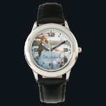 Modern Elegant Newly Wed Wedding Photo Anniversary Watch<br><div class="desc">Our kids watch is designed to keep up with little explorers! Made with a comfortable, adjustable strap and durable construction, this watch is perfect for school days, playtime, and everything in between. With its easy-to-read dial and colourful design, it helps kids learn to tell time while adding a touch of...</div>