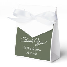 Modern Elegant Olive Green Wedding Favour Box