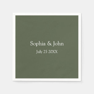 Modern Elegant Olive Green Wedding Paper Napkin