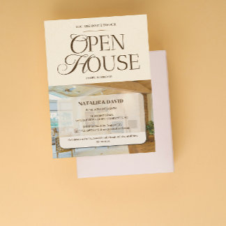 Modern Elegant Open House Photo Logo Business Invitation