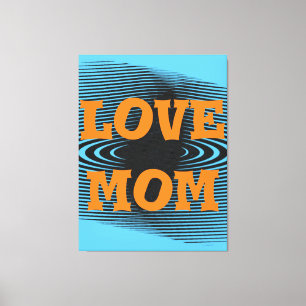 Modern elegant orange,black,blue love mum design  canvas print