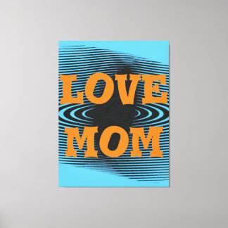 Modern elegant orange,black,blue love mum design canvas print