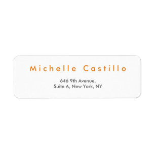 Modern Elegant Orange White Minimalist Plain