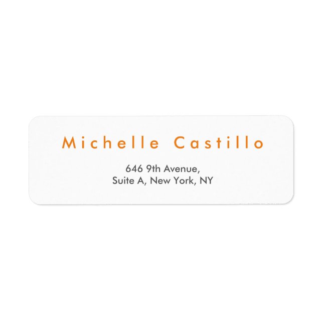 Modern Elegant Orange White Minimalist Plain (Front)