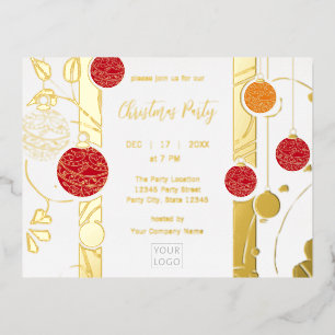 Modern Elegant Ornament Business Christmas Foil In Invitation Postcard