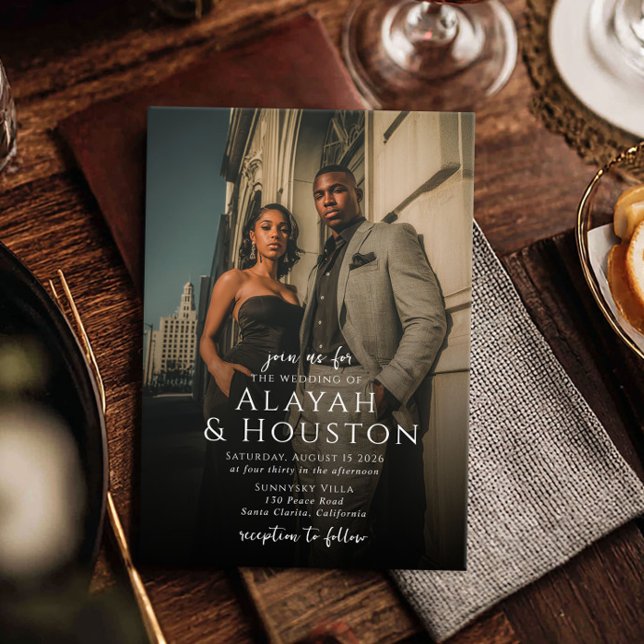 Modern Elegant Overlay Wedding Photo Invitation (Creator Uploaded)