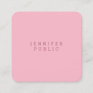 Modern Elegant Pale Pink Minimalist Luxury Plain Square Business Card