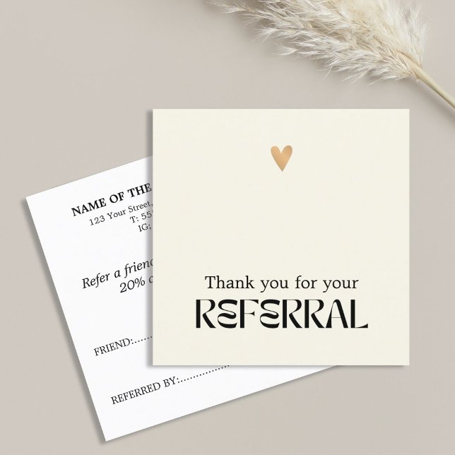 Modern Elegant Pastel Bold Heart Icon Salon Referral Card (Creator Uploaded)