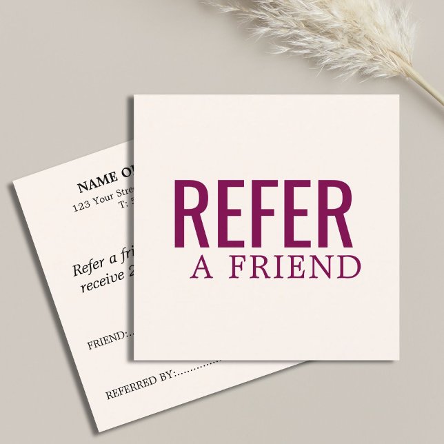 Modern Elegant Pastel Bold  Referral Card (Creator Uploaded)