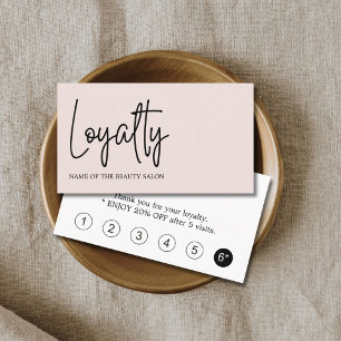 Modern Elegant Pastel Bold White Beauty Loyalty Card