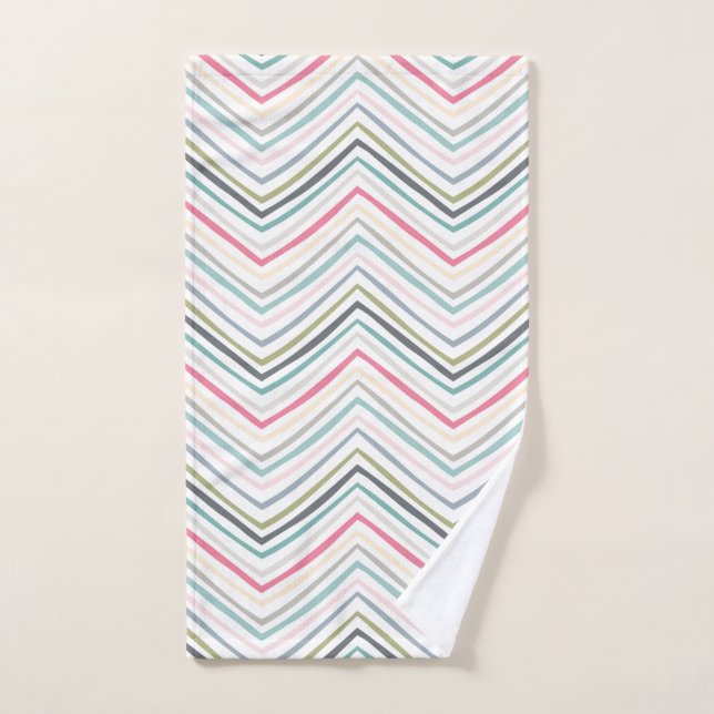 Modern Elegant Pastel Geometric Pattern Hand Towel (Hand Towel)