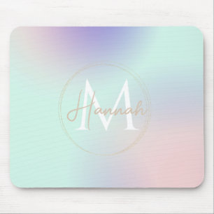 Modern Elegant Pastel Pink Mint Purple Gradient Mouse Mat