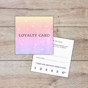 Modern Elegant Pastel PInk Purple Shine Loyalty Card