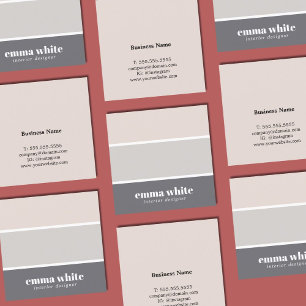 Modern Elegant Pastel Stripes Interior Designer Square Business Card