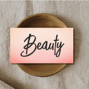 Modern Elegant Pastel White Beauty Hair Makeup Business Card