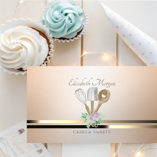 Modern Elegant Pastry Hand Tools Bakery Luminouse Business Card