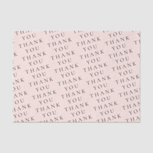 Modern Elegant Peach Black Thank You Custom Tissue Paper