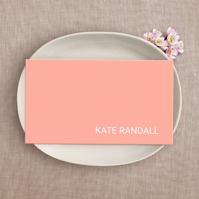 Modern Elegant  Peach Coral Beauty Professional Business Card (Creator Uploaded)