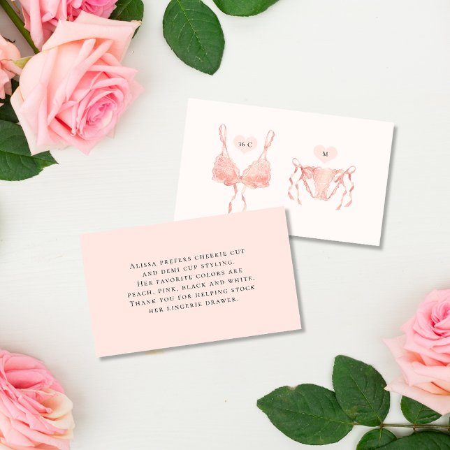 Modern Elegant Peach Lingerie Shower Enclosure Card (Creator Uploaded)