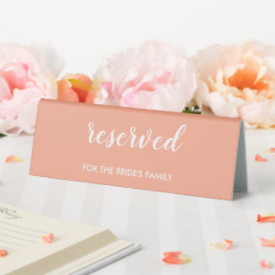 Modern Elegant Peach Reserved Bride's Family