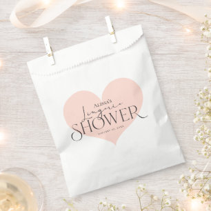 Modern Elegant Peach White Heart Lingerie Shower  Favour Bags