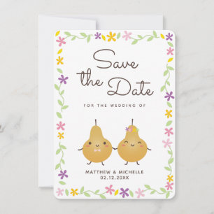 Modern Elegant Perfect Pair Wedding Save The Date