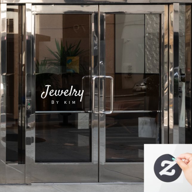 Modern Elegant Personal Brand Jewellery Window Cling (Office Door)