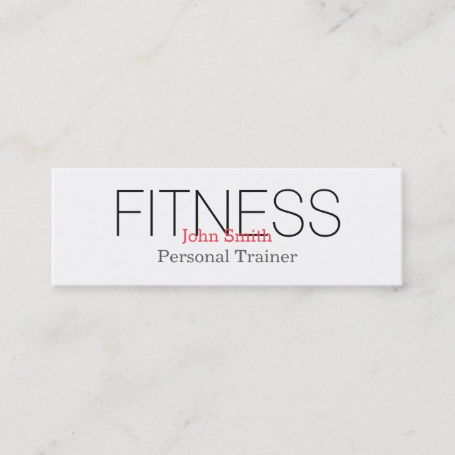 Modern Elegant Personal Fitness Trainer Mini Business Card (Front)