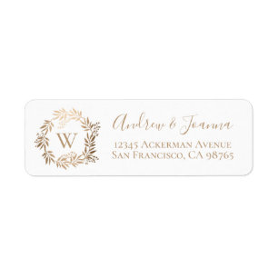 Modern Elegant Personalised Gold Monogram