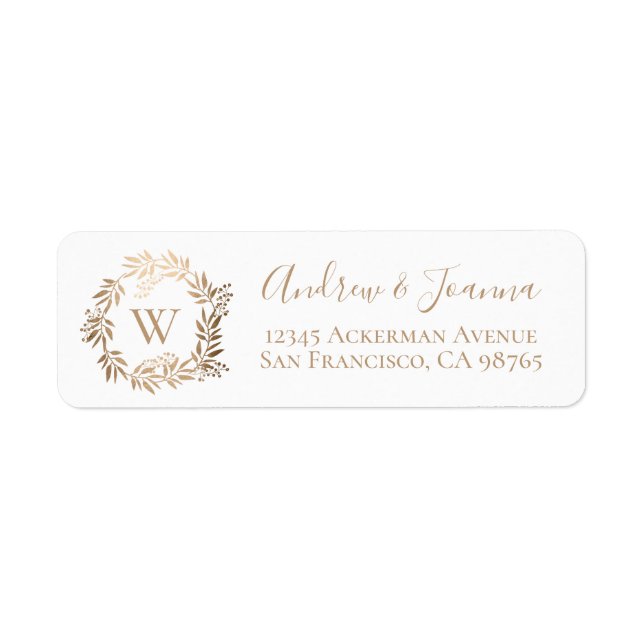 Modern Elegant Personalised Gold Monogram (Front)