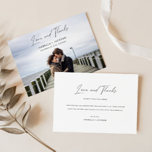 Modern Elegant Personalised Photo Wedding Thank You Card