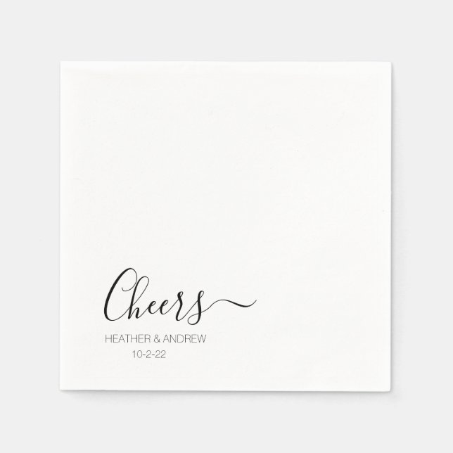 Modern Elegant Personalised Wedding Simple Napkins (Front)