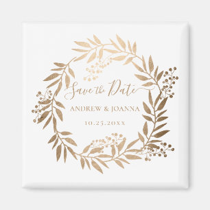 Modern Elegant Personalized Gold Monogram Magnet