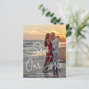 Modern Elegant Photo Budget Wedding Save the Date