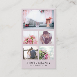 Modern elegant photo collage photographer business card