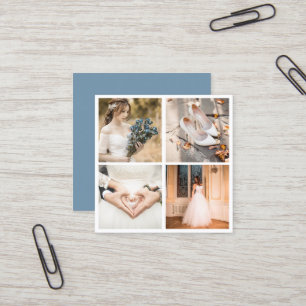 Modern elegant photo collage photography square business card