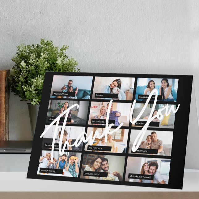 Modern elegant photo collage virtual online party thank you card (Creator Uploaded)