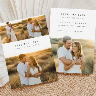 Modern Elegant Photo Collage Wedding Save The Date