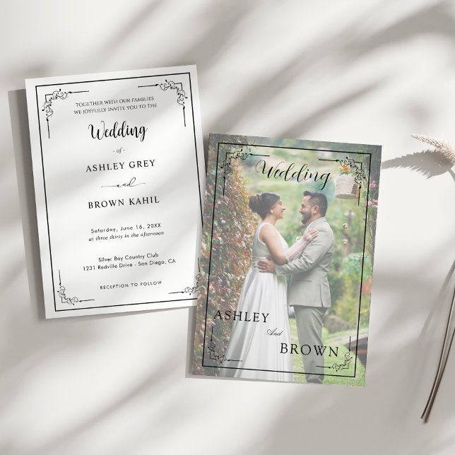 Modern Elegant | Photo Editable Wedding Invitation (Ultra minimalist)
