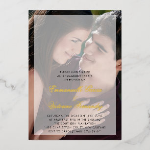 Modern Elegant Photo Engagement Party Gold