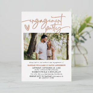 Modern Elegant Photo Engagement Party Invitation